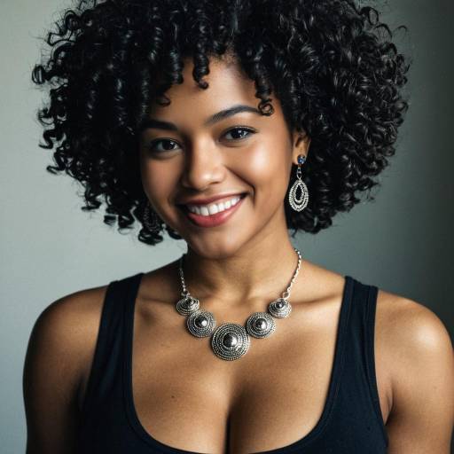 Confident Beauty with Curly Afro Hairstyle