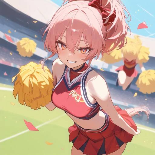 Dynamic Cheerleader in Action