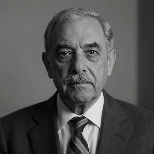 Serious Elderly Man in Black-and-White Portrait