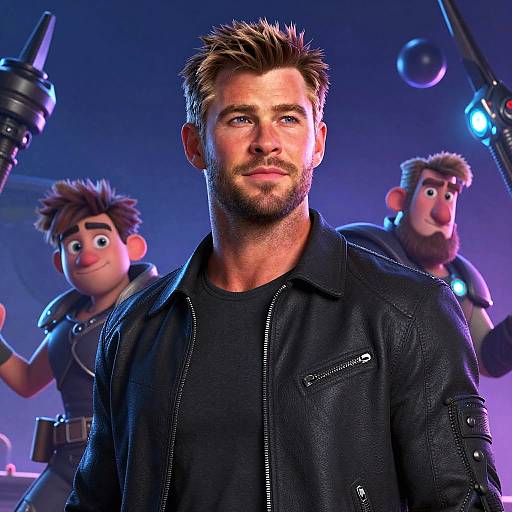 Low Angle Realistic Chris Hemsworth Portrait