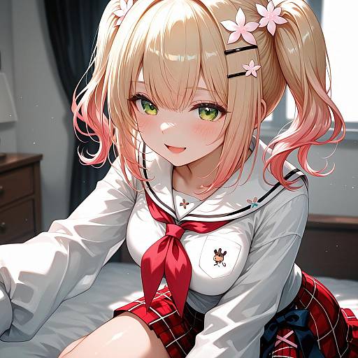 Illustration of Momosuzu nene (casual), hololive in the style of Maho moco