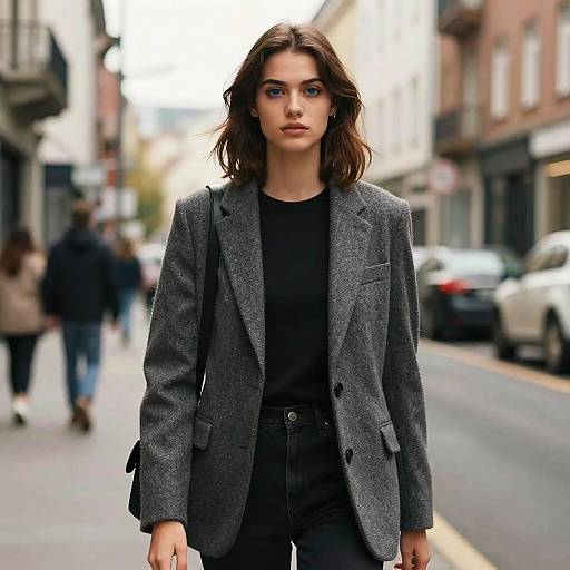 Urban Fashion Model with Blue Eyes