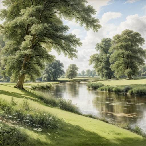 Tranquil Riverside Meadows Landscape