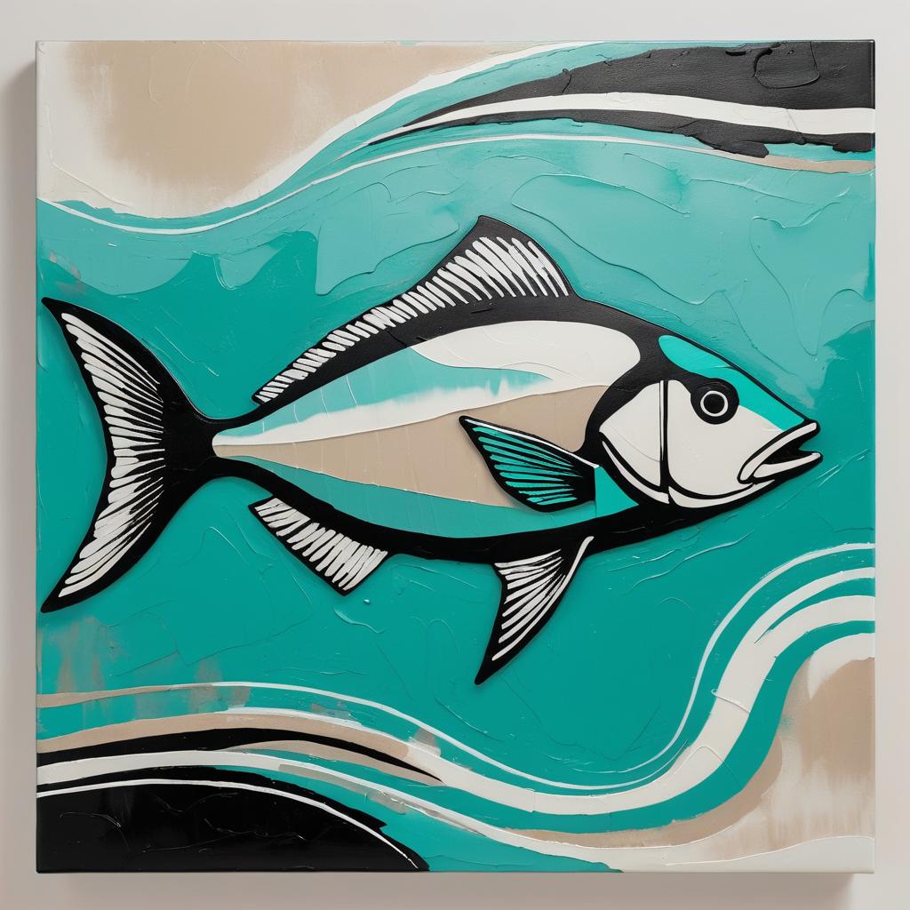 Minimalist Abstract Fish Painting