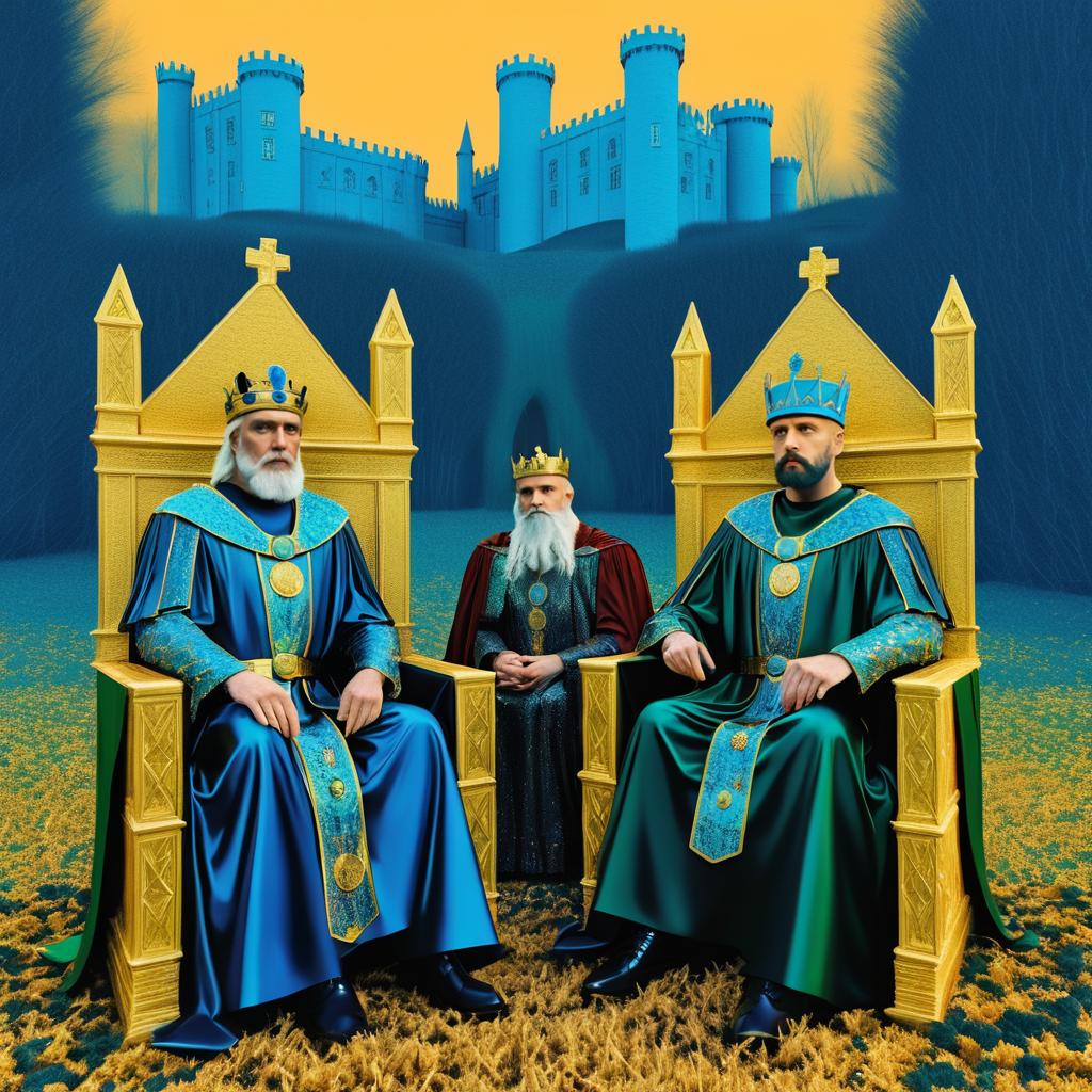 Surreal King Arthur and Merlin Imagery