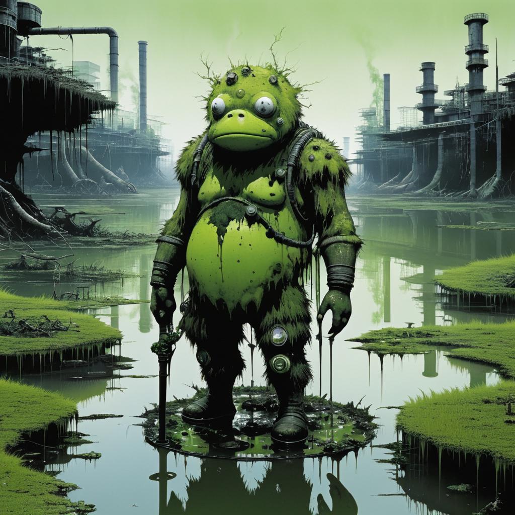 Dystopian Mutant in Toxic Swamp