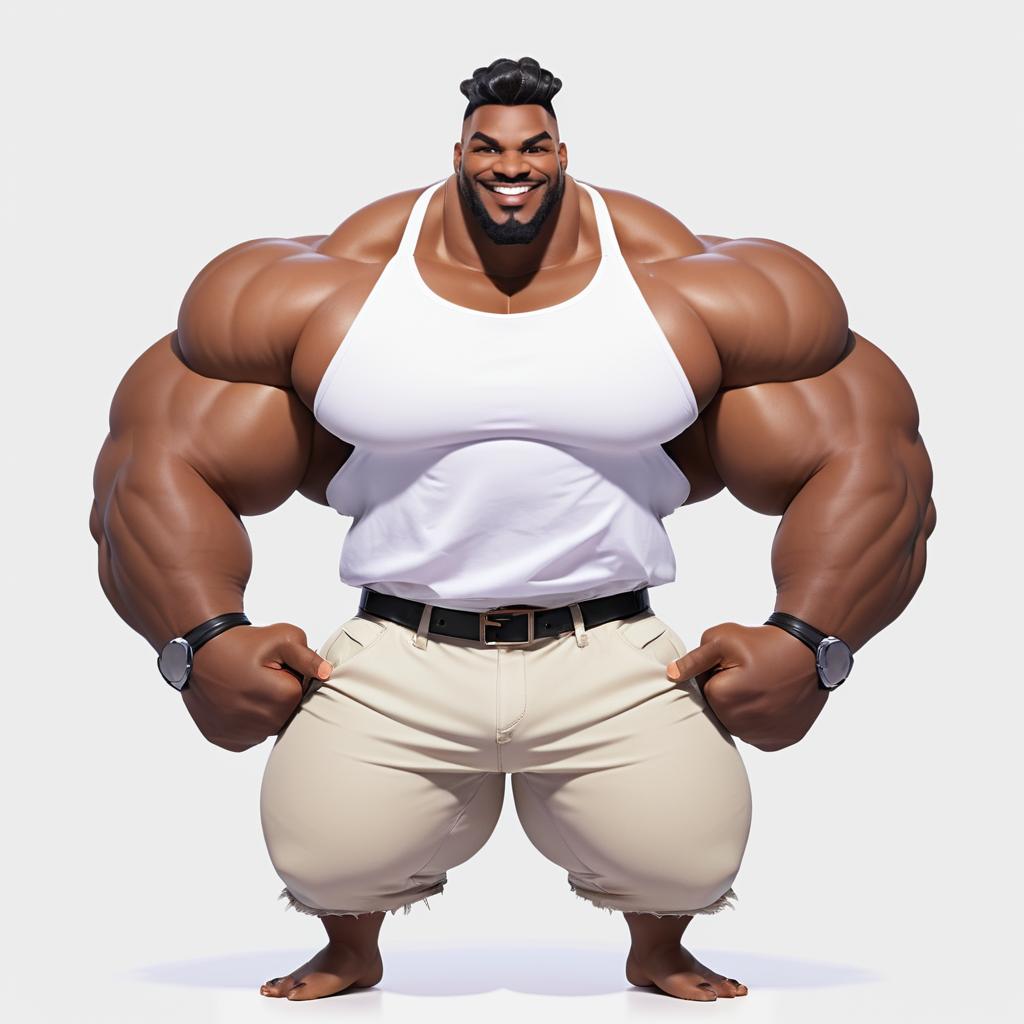 Muscular Non-Binary Character with Giant Arms