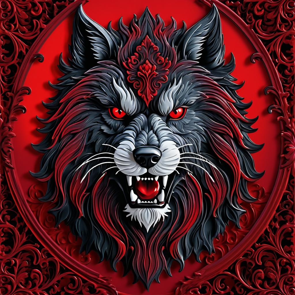 Gothic Werewolf in Baroque Acrylic Style