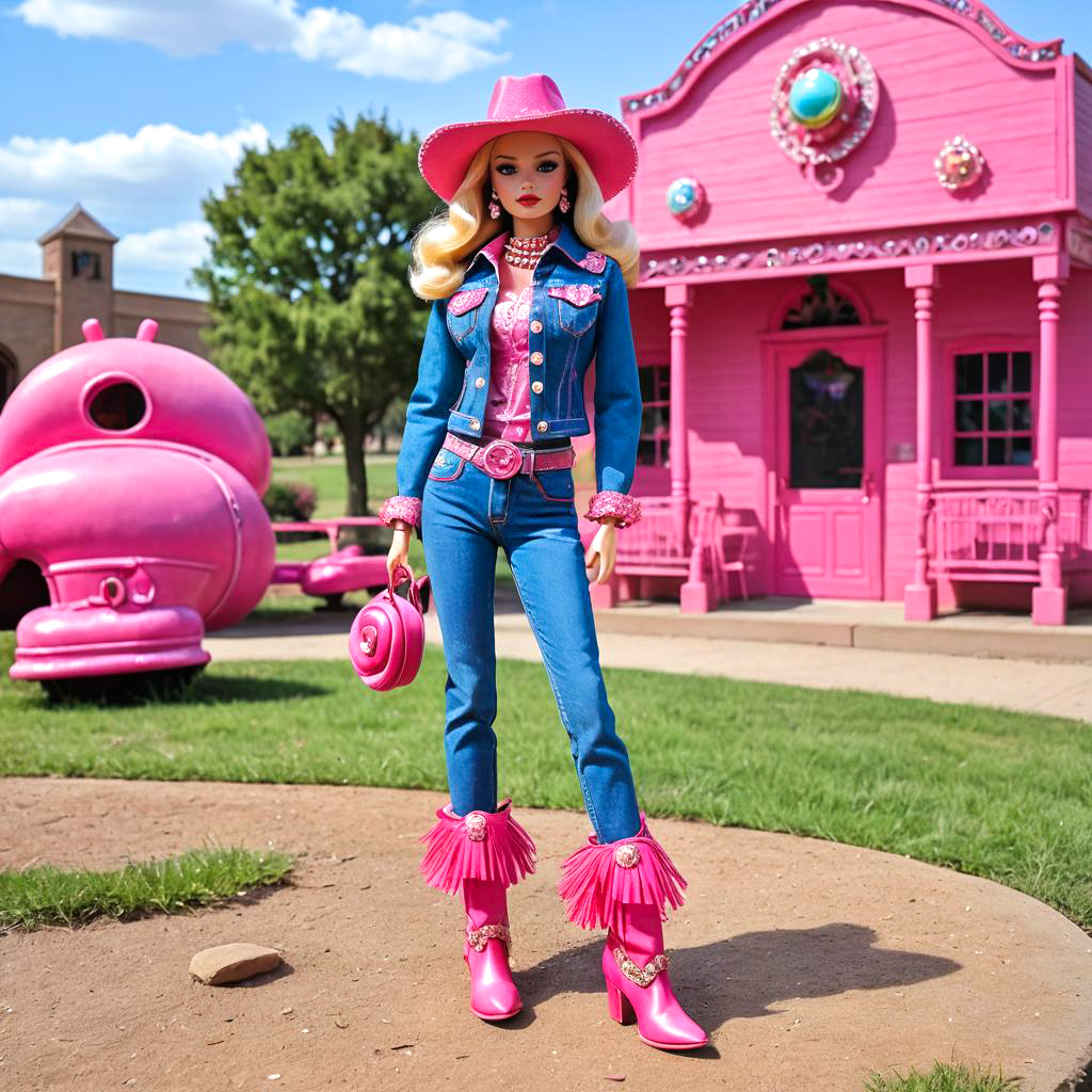 Vibrant Claymation Glam Cowgirl Scene