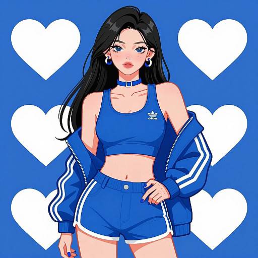 Bold Fashion Illustration of a Young Woman