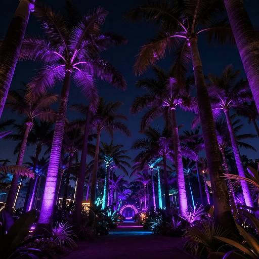Neon Forest Rave Vibes at Night