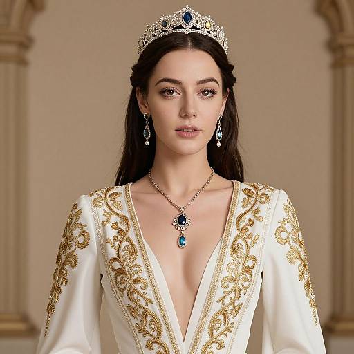 Elegant Woman in White Dress