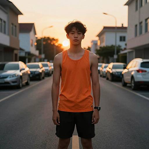 Confident Young Man at Sunset