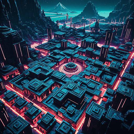 Cyberpunk Ancient City of Volceris