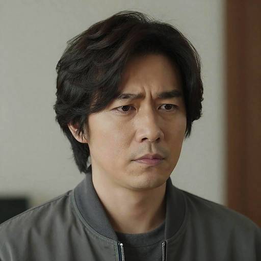 Indoor Portrait of Asian Man in Jacket