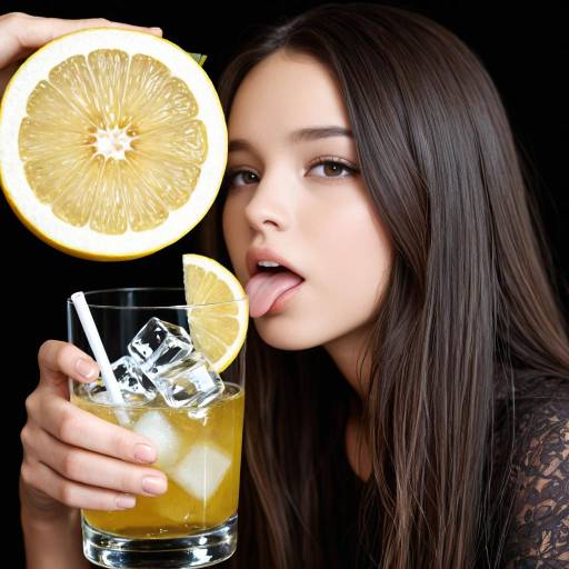 Serene Adult Enjoying Fruit Punch Close-Up