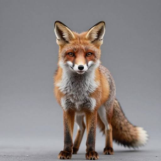 Realistic Smiling Fox Full-Body Portrait