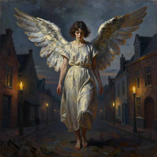 Angelic Eclectic Dusk Flemish Streetscape Vision