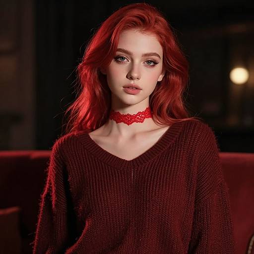 Cozy Redhead Iranian Girl Portrait