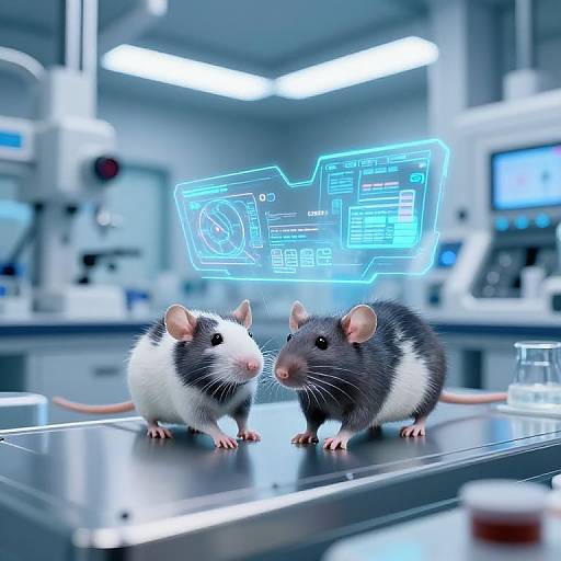 Futuristic Laboratory with Experimental Rats