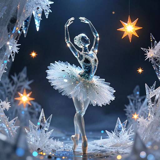 Glass-Ceramic Ballerina with Ice Crystals