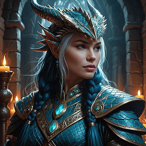 Dragon Priestess in Ornate Armor