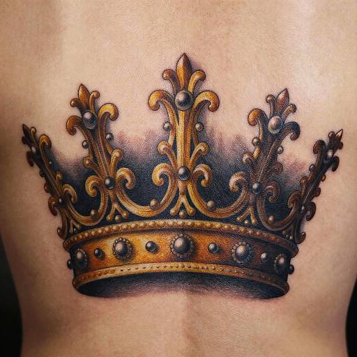 Baroque Gold Crown Tattoo Design