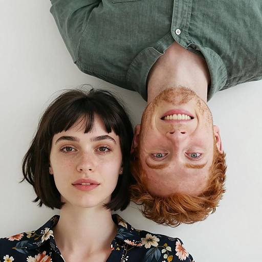 Playful Couple Against White Background