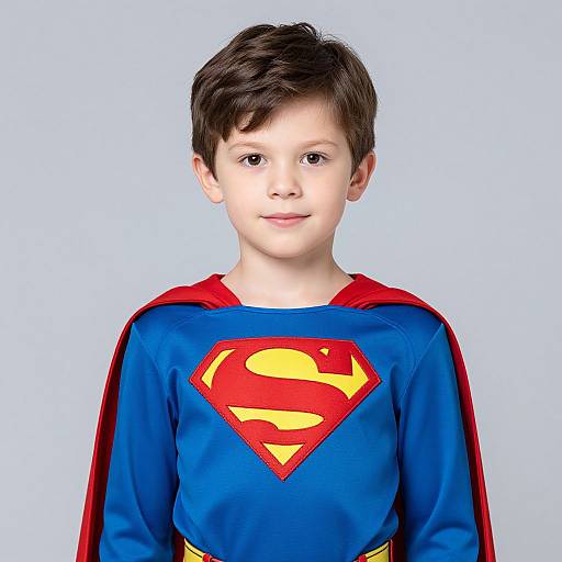 Boy in Blue Superman Costume