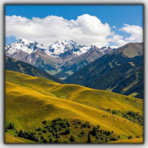 Vibrant Mountainous Landscape Photo