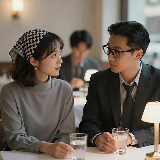 Romantic Dinner Scene with Expressions