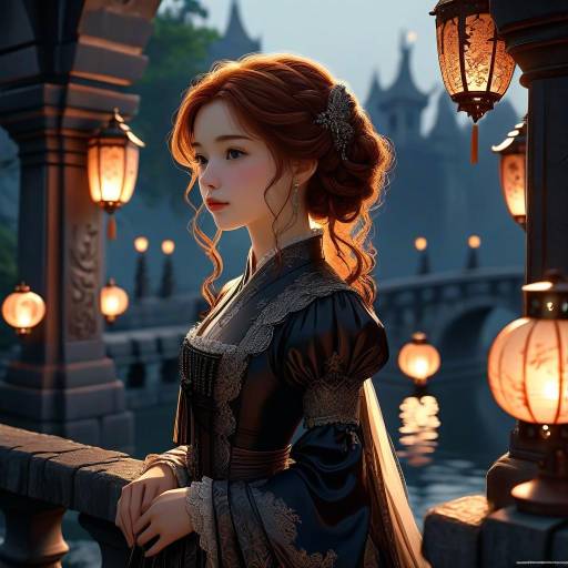 Refined Noblewoman in Twilight Glow