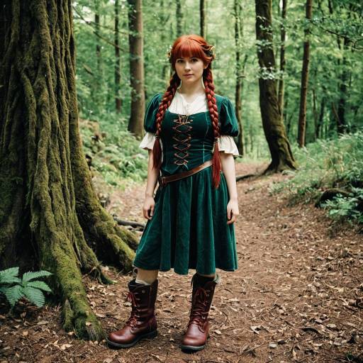 Woman in Hobbit Cosplay Standing in Forest