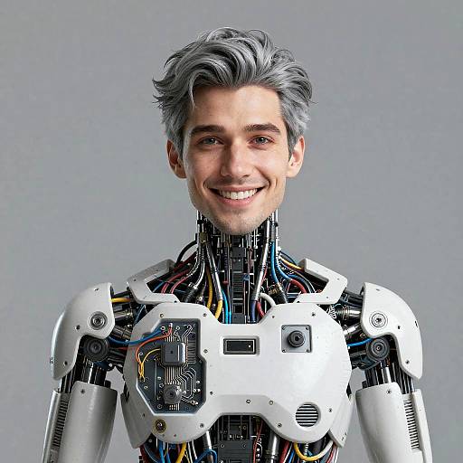 Hyperrealistic Male Synthetic Android Portrait