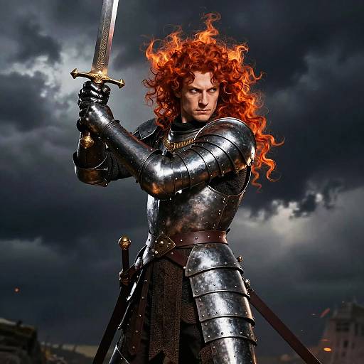 Fiery Red-Haired Medieval Warrior