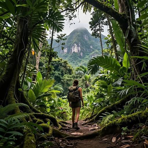 Resolute Female Adventurer in Jungle