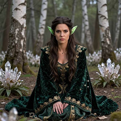 Fantasy Elf Queen in Mystical Glade