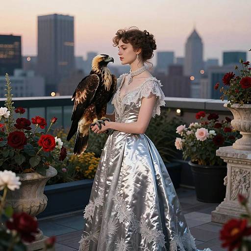 Impressionist Socialite with Raptor