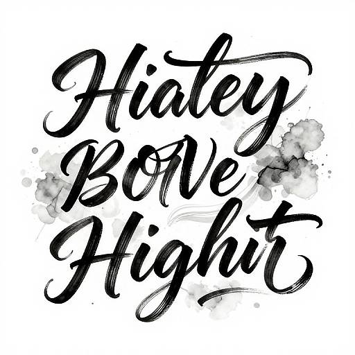 Black calligraphy-style text on white background reads 