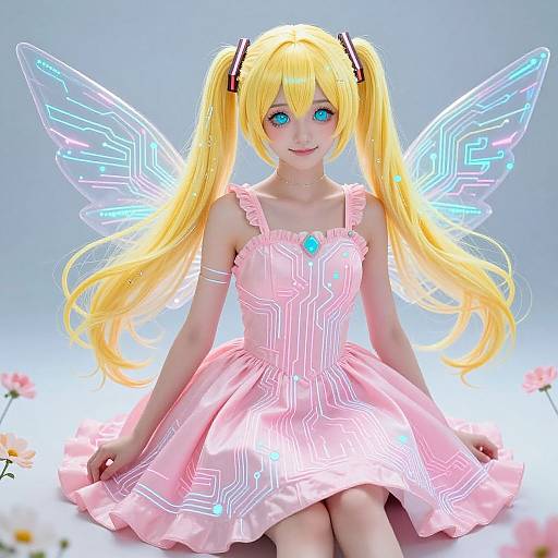 Cyberpunk Electronic Circuit Dress Art