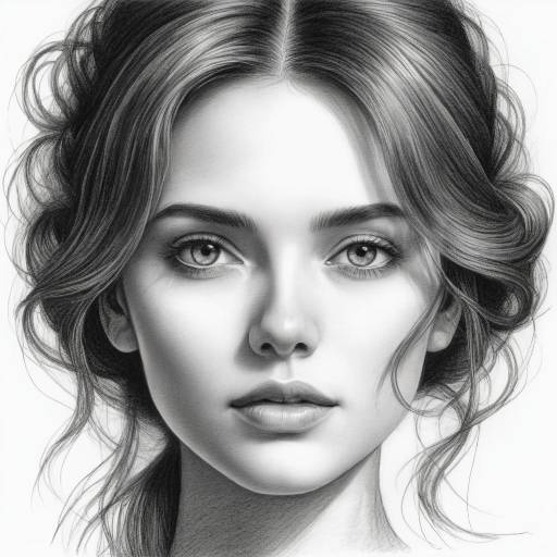 Elegant Monochrome Female Portrait Sketch