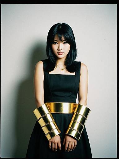 Gold Cuff Bracelet on Solo Girl