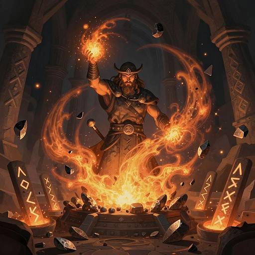 Rune-Forging Smith Summoning Energy Vortex