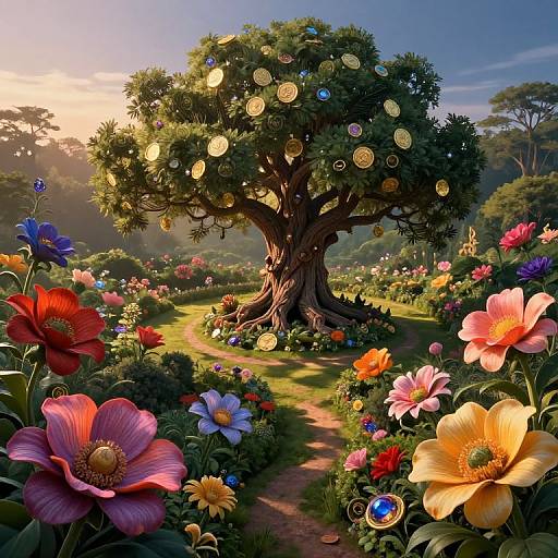 Surreal Insect's View of Enchanted Garden