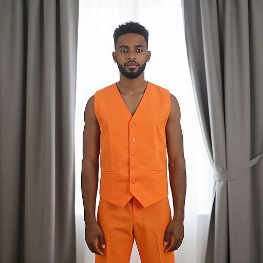 Solo Male in Orange Vest by Window