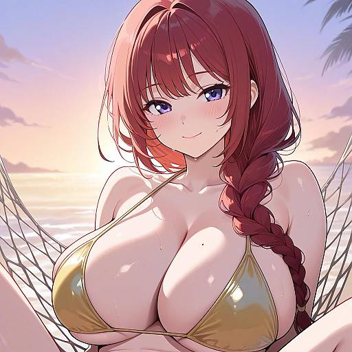 Stunning Beachside Kpop Idol in Hammock