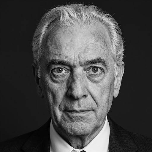 Intense Black and White Portrait of Elderly Man