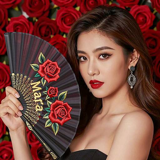 Elegant Portrait of María with Roses