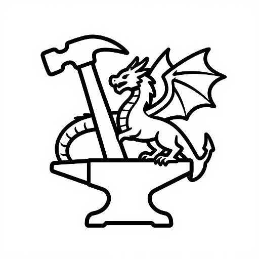 Black and white sketch of a dragon sitting on a toilet, with bold, exaggerated lines and a playful, cartoonish style.
