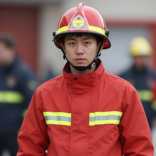 Realistic Fireman Costume Portrait